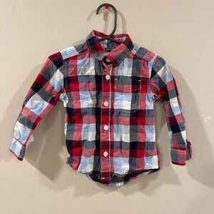Kids 12-18 month Plaid Shirt - Red, Blue, White